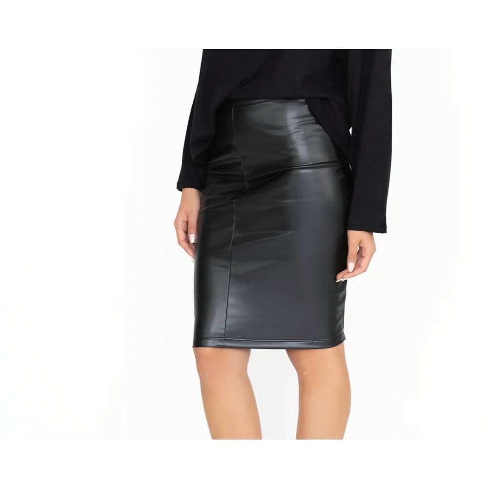 Ripley Rader Black Vegan Leather Pencil Skirt sz 1 (XS)